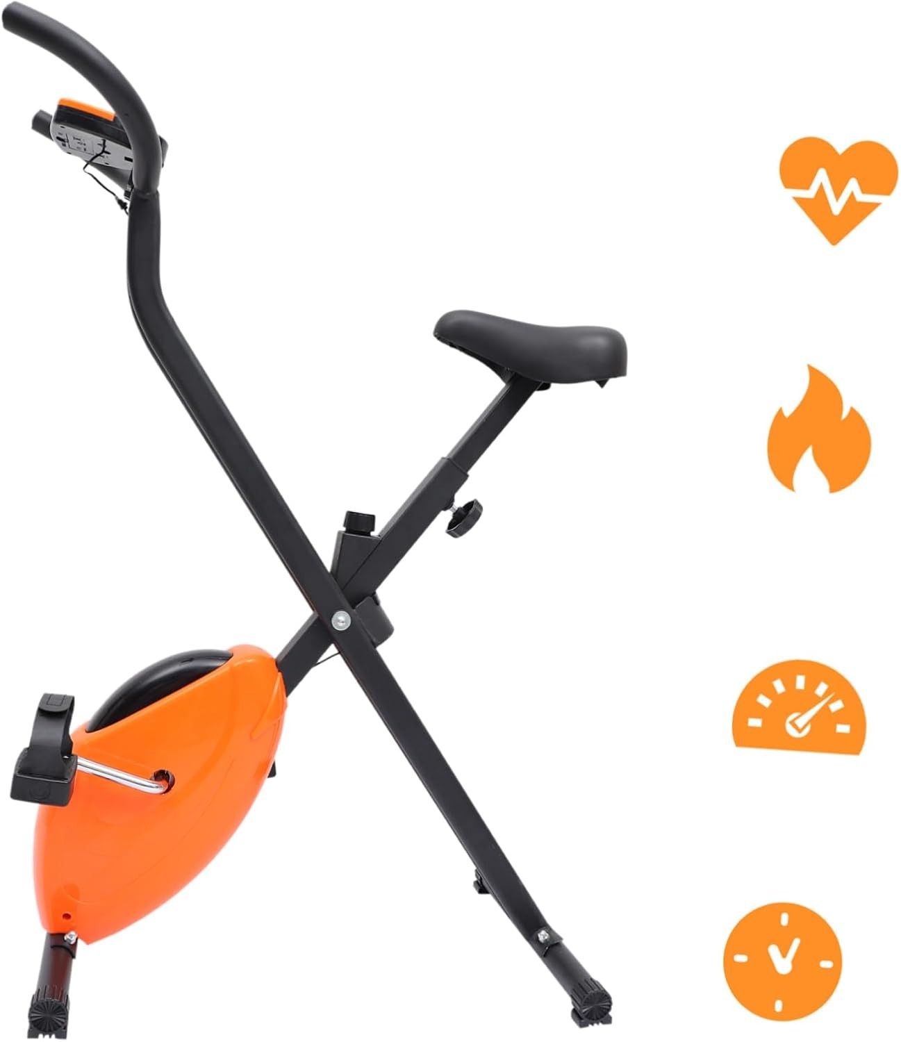 Compact Folding Exercise Bike for Home Fitness, Stable Indoor Cycling Trainer