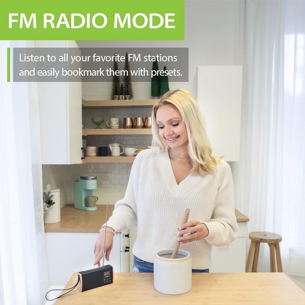 Portable FM Radio Bluetooth Speaker SD Player 11hr Rechargeable