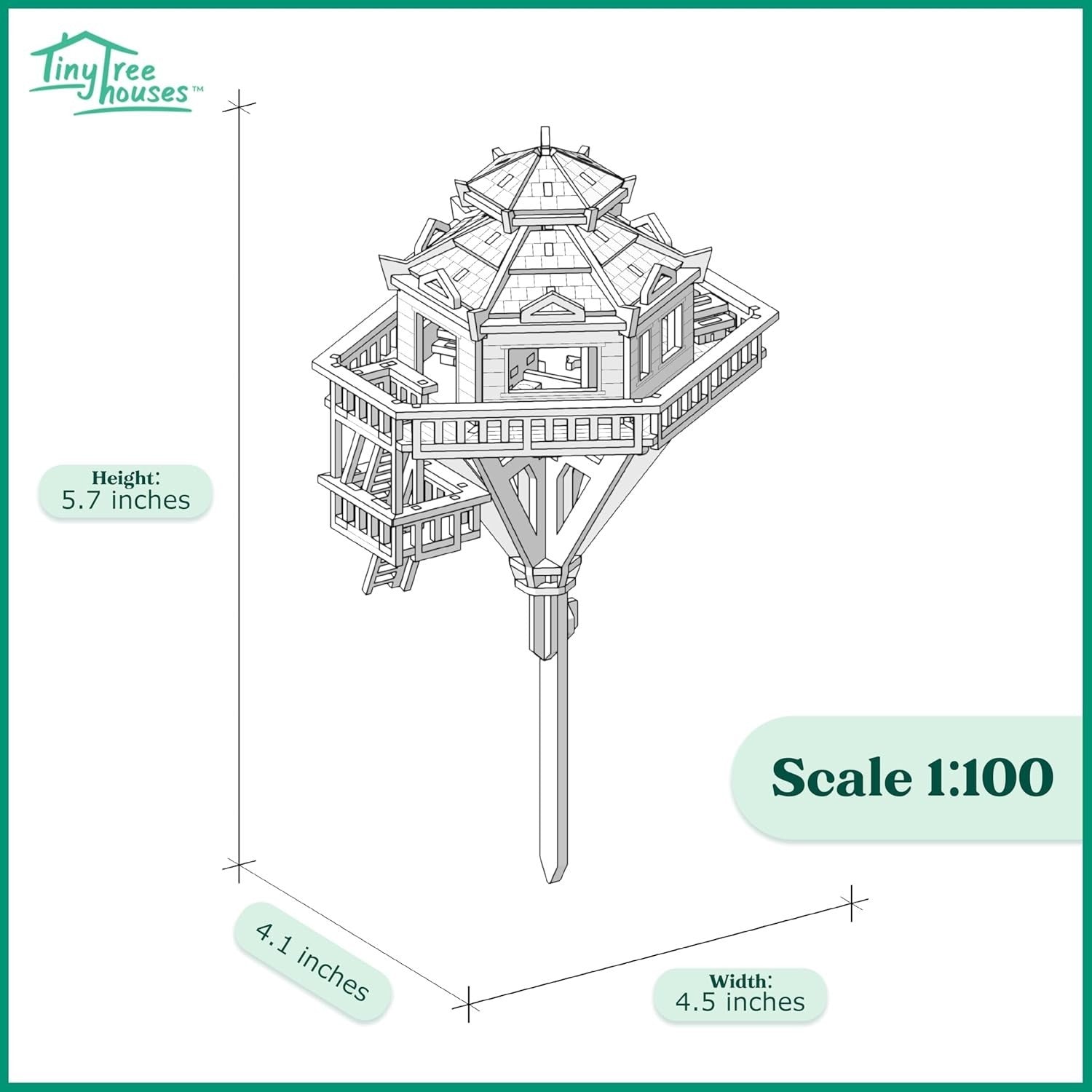 3D Wooden Puzzle LED Treehouse Kit for Adults & Kids, 121pcs Plant Decor