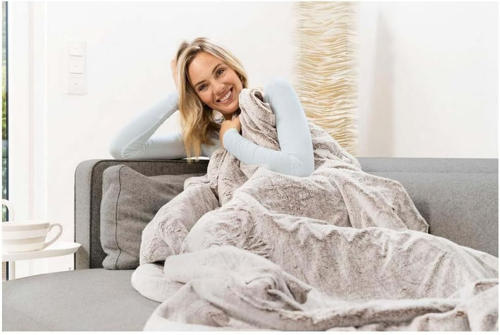 Electric Heated Throw Blanket 180x130cm Auto Shut Off Soft Fur Fleece