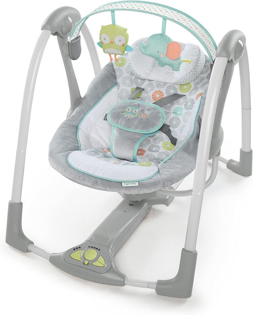 2in1 Baby Swing and Infant Seat with Music Vibrations Adjustable Portable Hoots