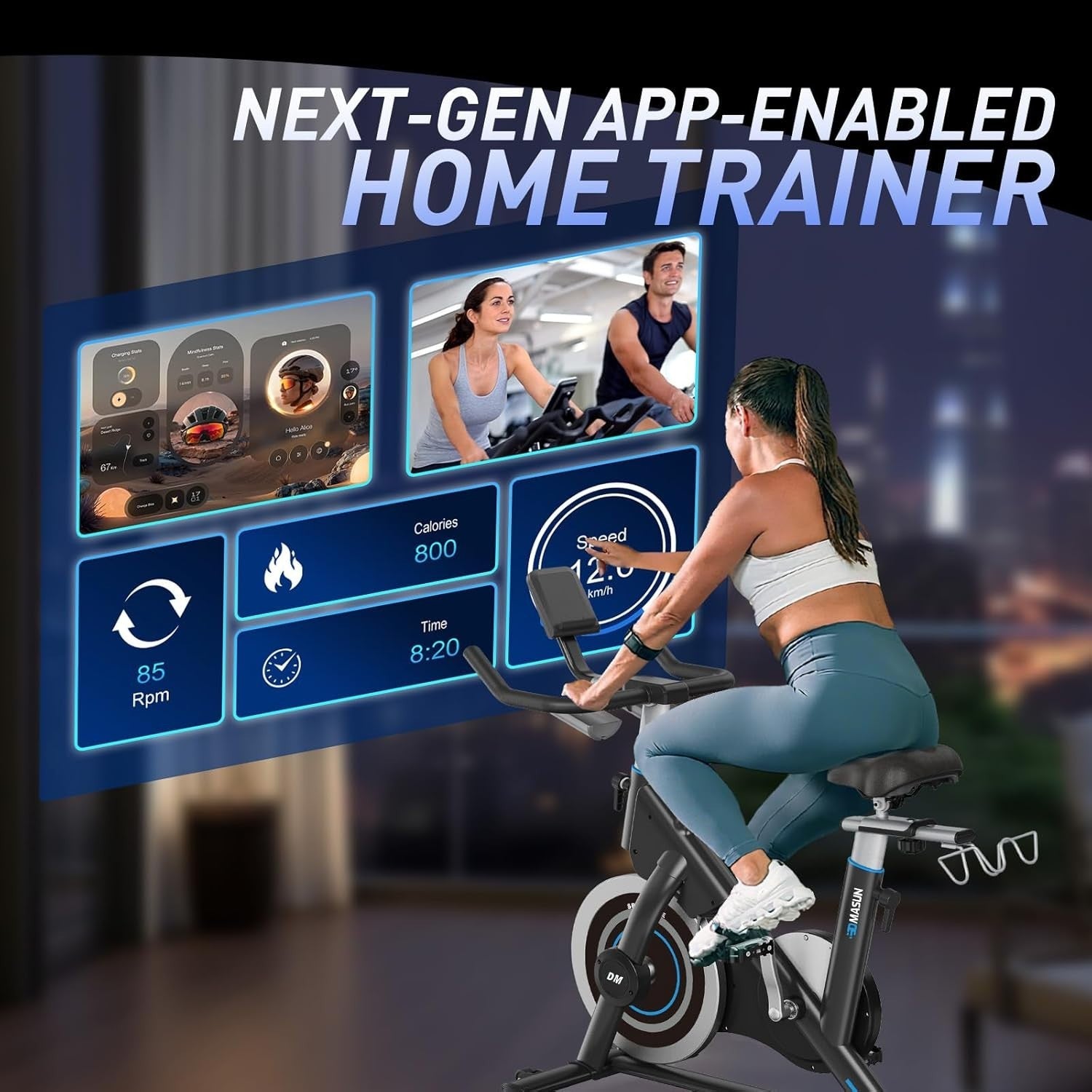 Quiet Magnetic Pro Exercise Bike w/ 15kg Flywheel, LCD, Rack & 400lb Capacity