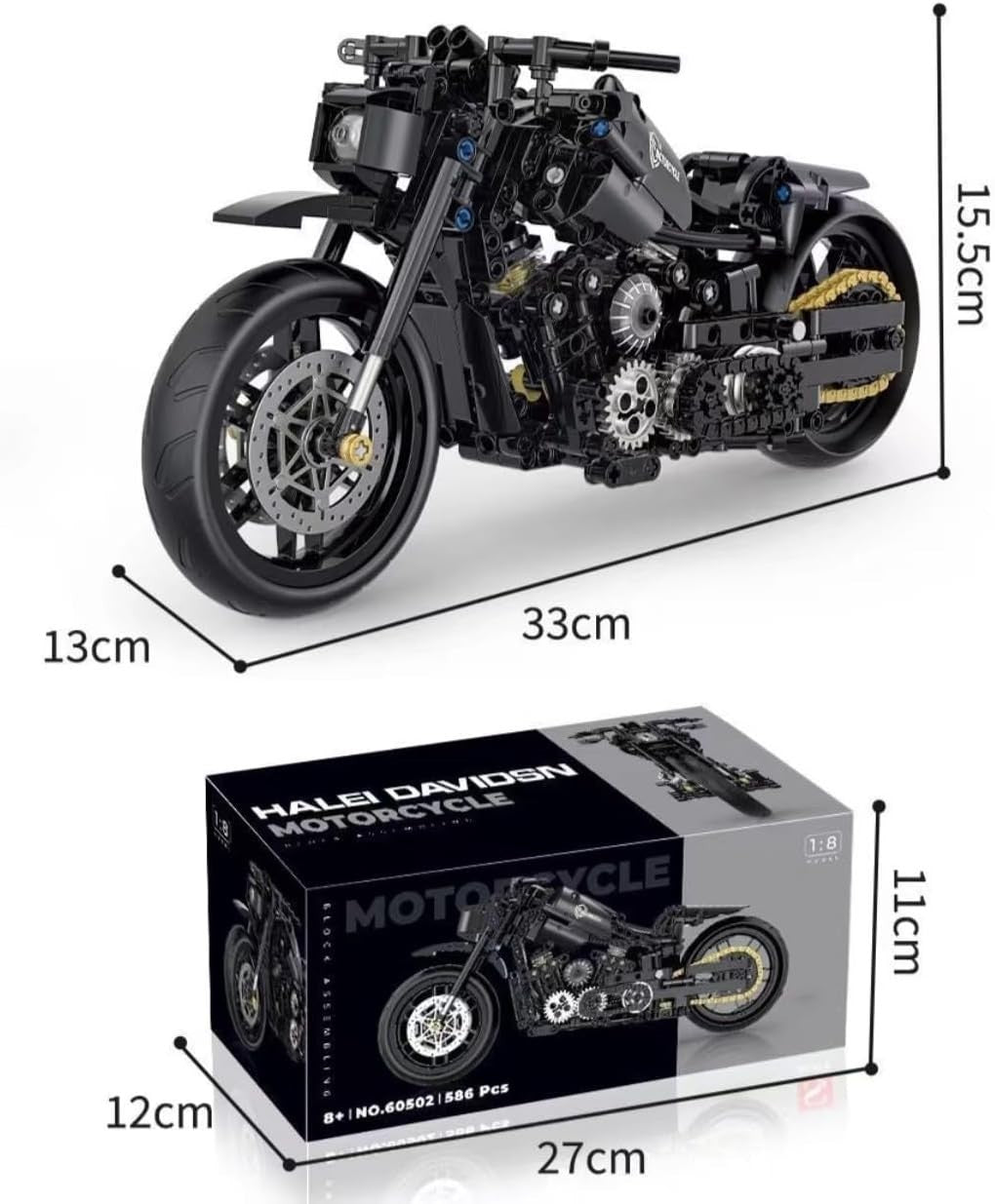 Superbike Motorbike Building Kit 586PCS | 1:8 Scale Display Toy Gift
