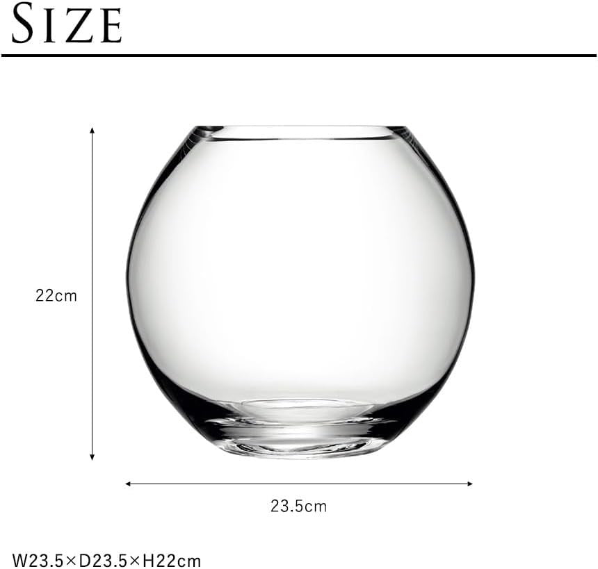 Clear Glass Bowl Vase 22cm Round Flower Display Table Centrepiece