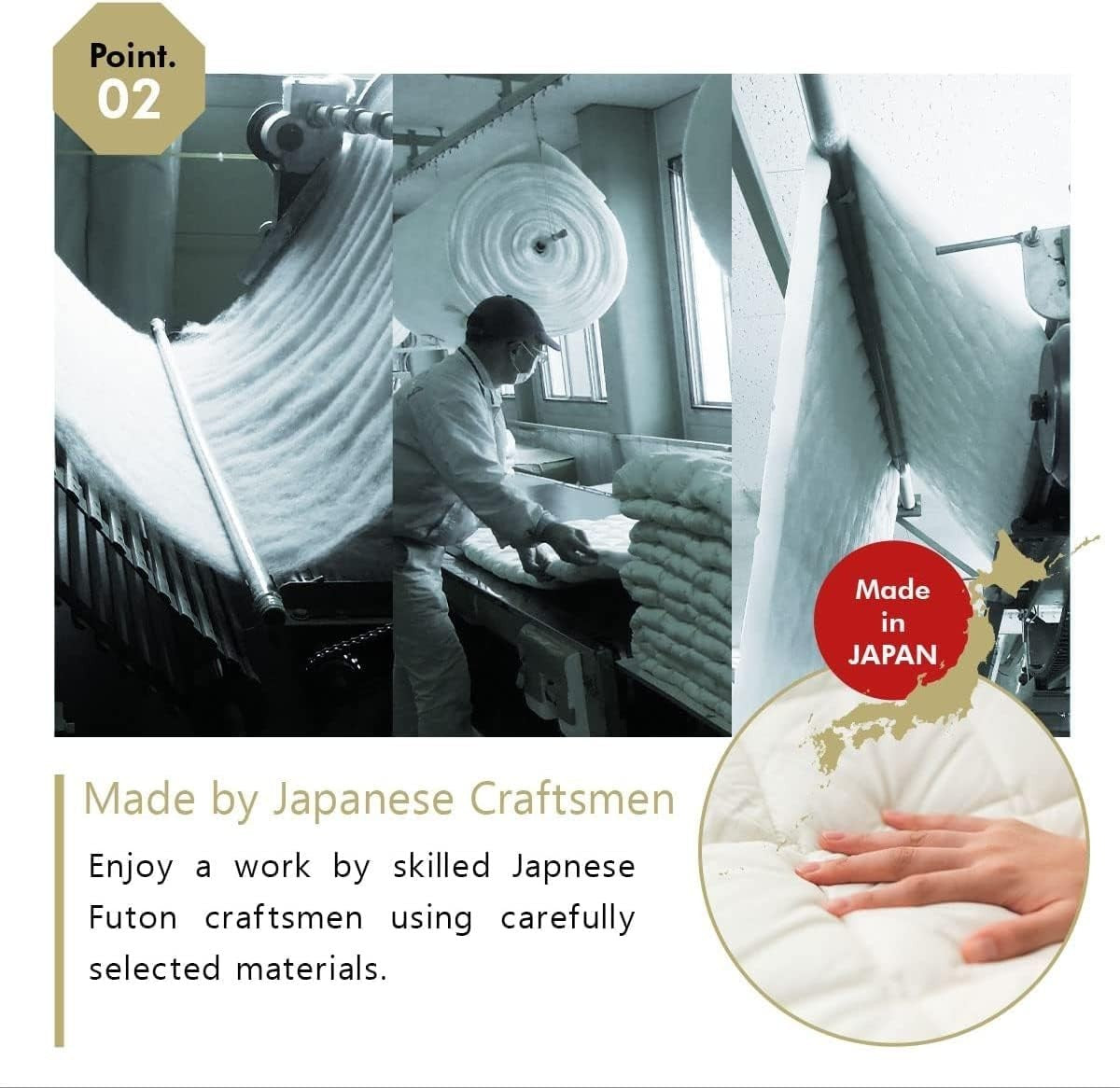 Japanese Floor Futon Double Mattress with Foldable Tatami Bed Mat Set