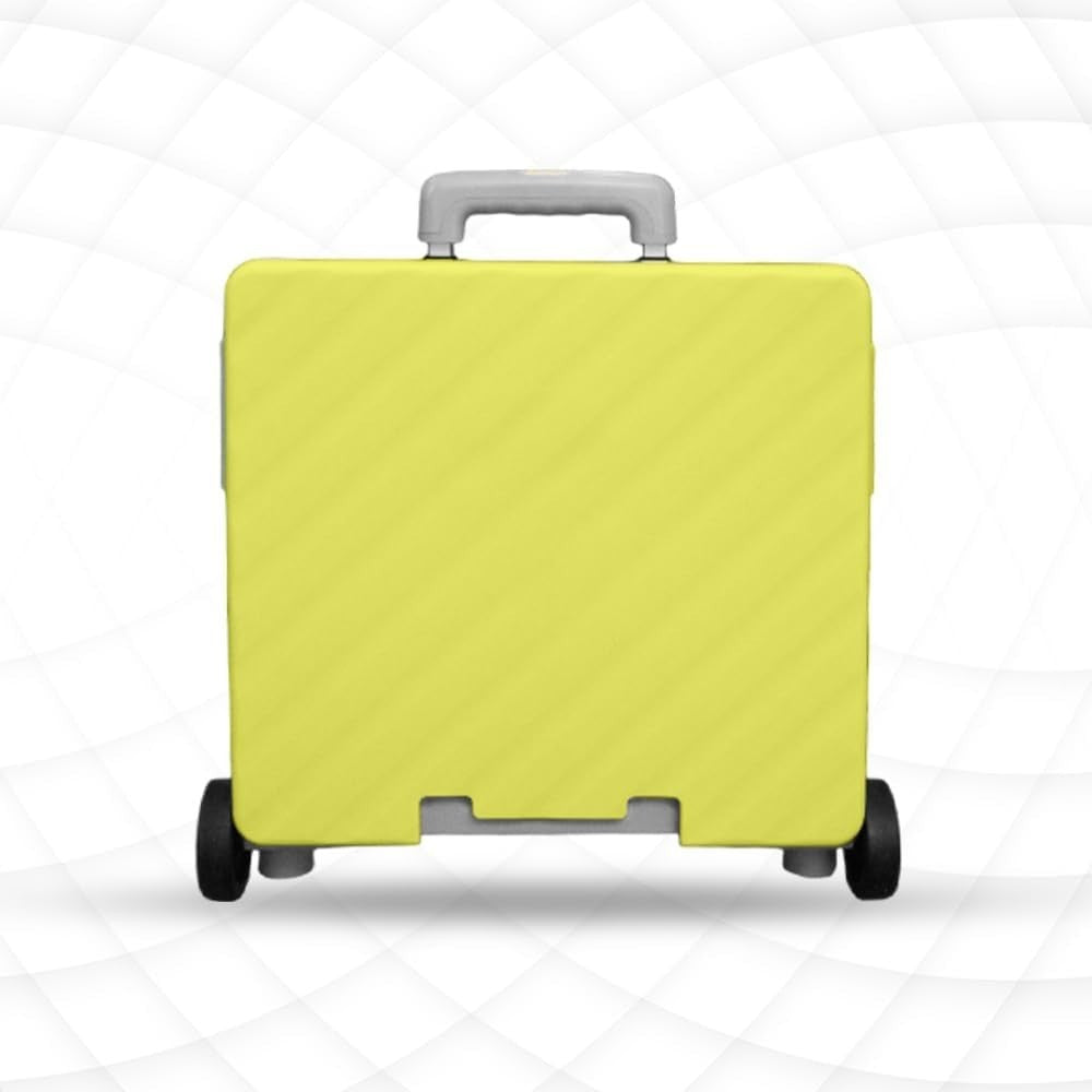 50L Foldable Shopping Trolley Cart with 2 Wheels & Telescopic Handle Yellow