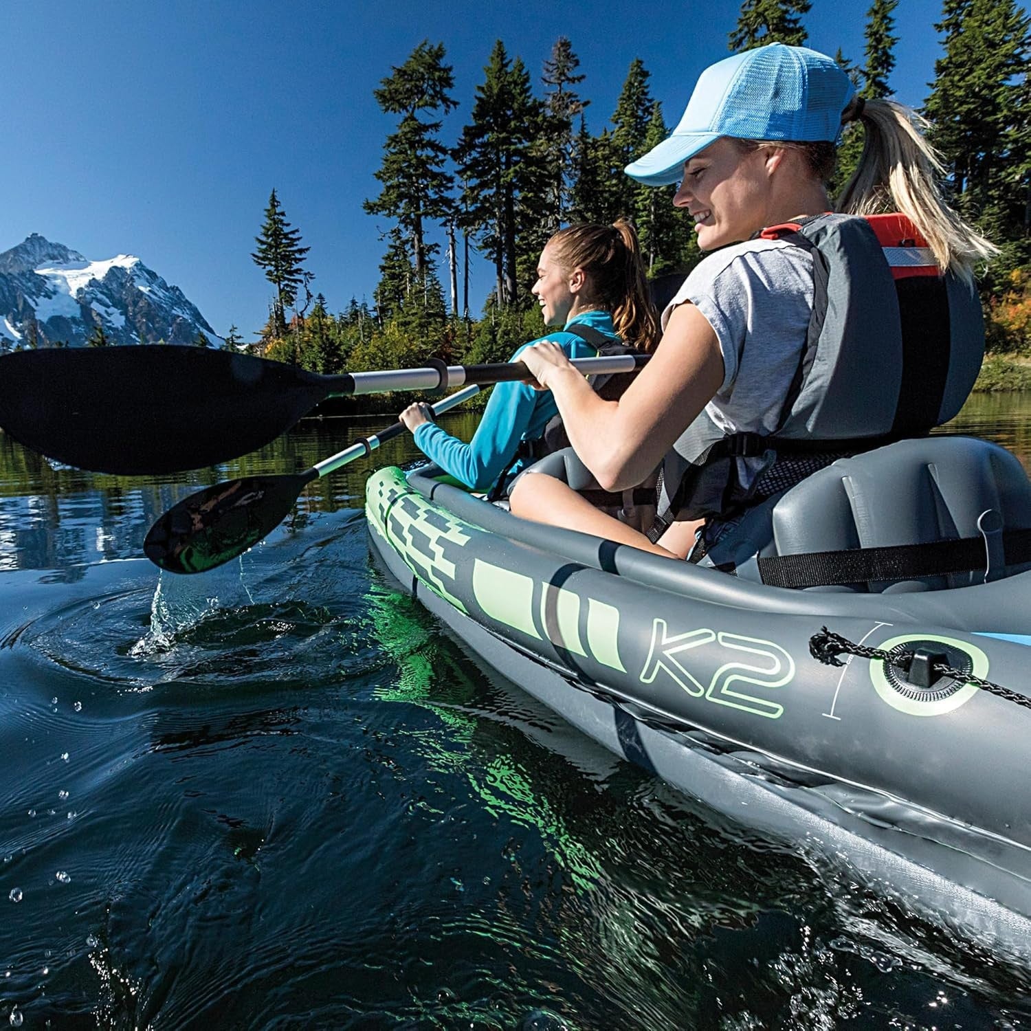 2 Person Inflatable Kayak Set w/ Aluminum Oars Air Pump PVC