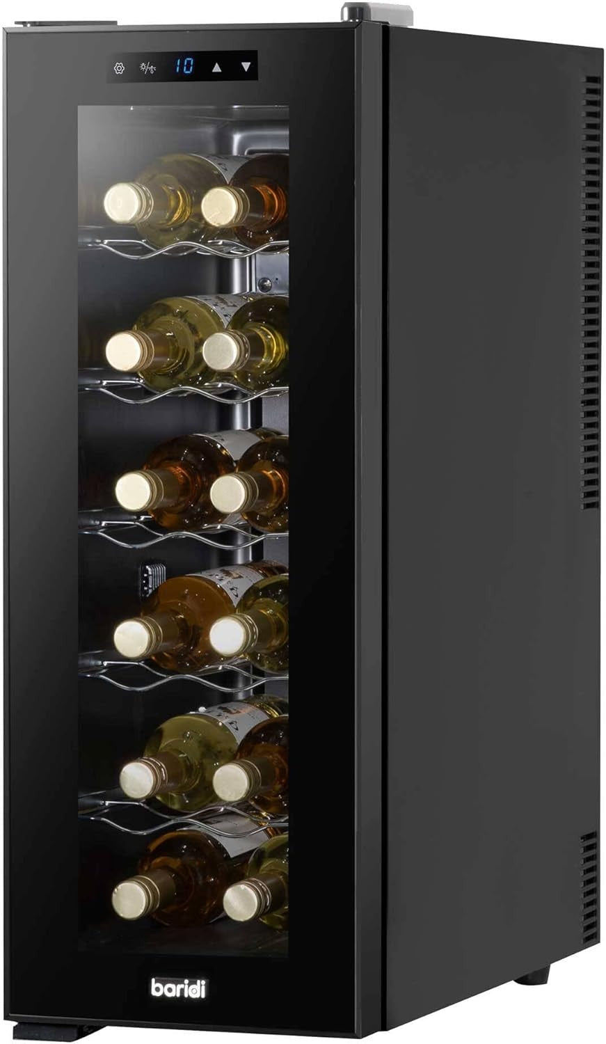 12 Bottle Wine Cooler Fridge Digital Touch Control Ultra Quiet Freestanding