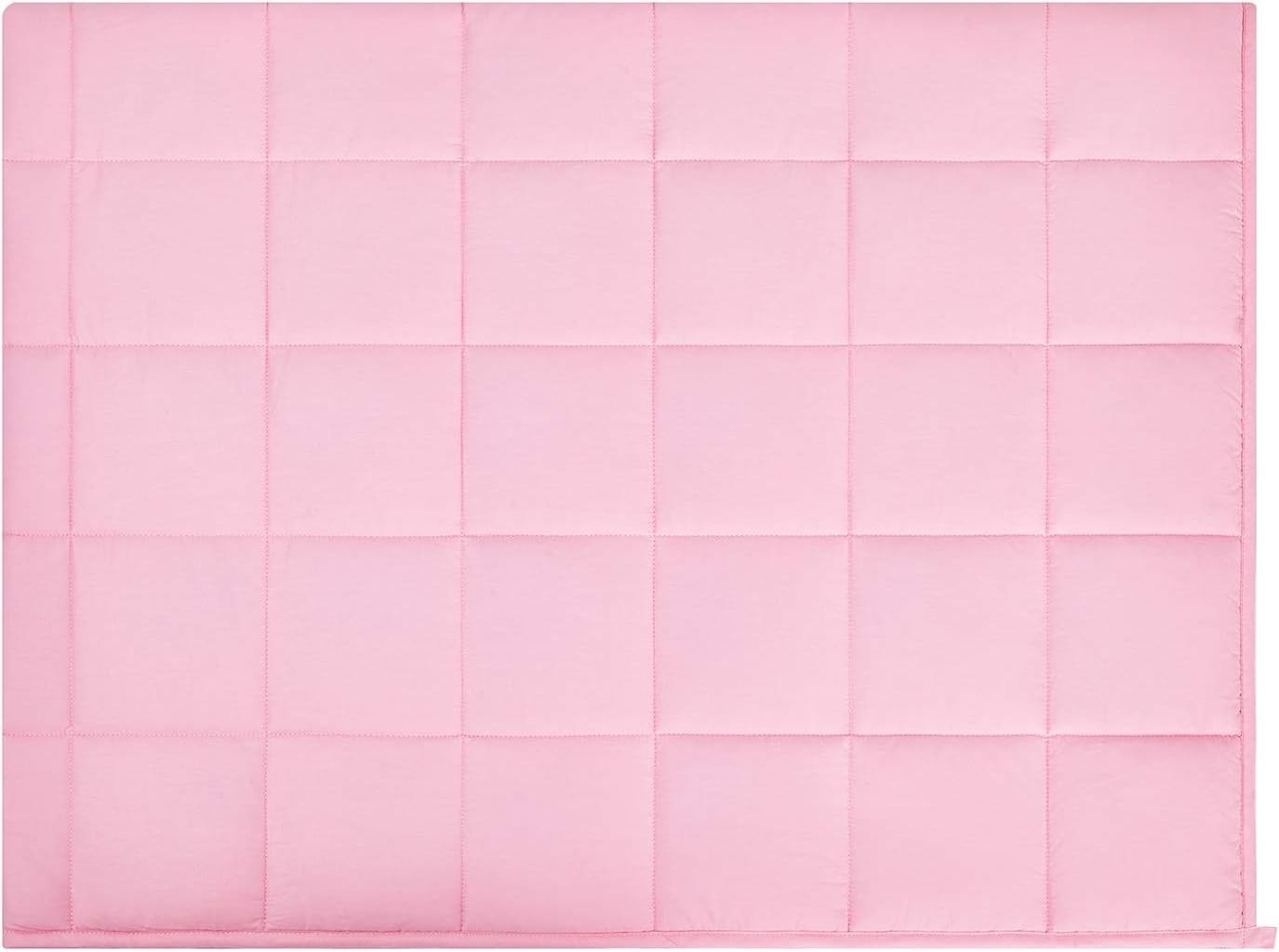 Weighted Blanket 60x80", 15lbs Cotton Glass Beads, Breathable, Pink