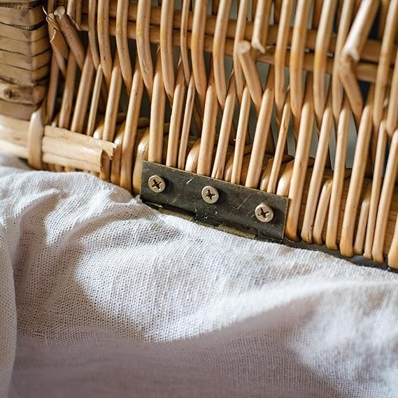 Extra Large Wicker Laundry Basket with Lid & Liner | Natural Willow 52×36×68cm