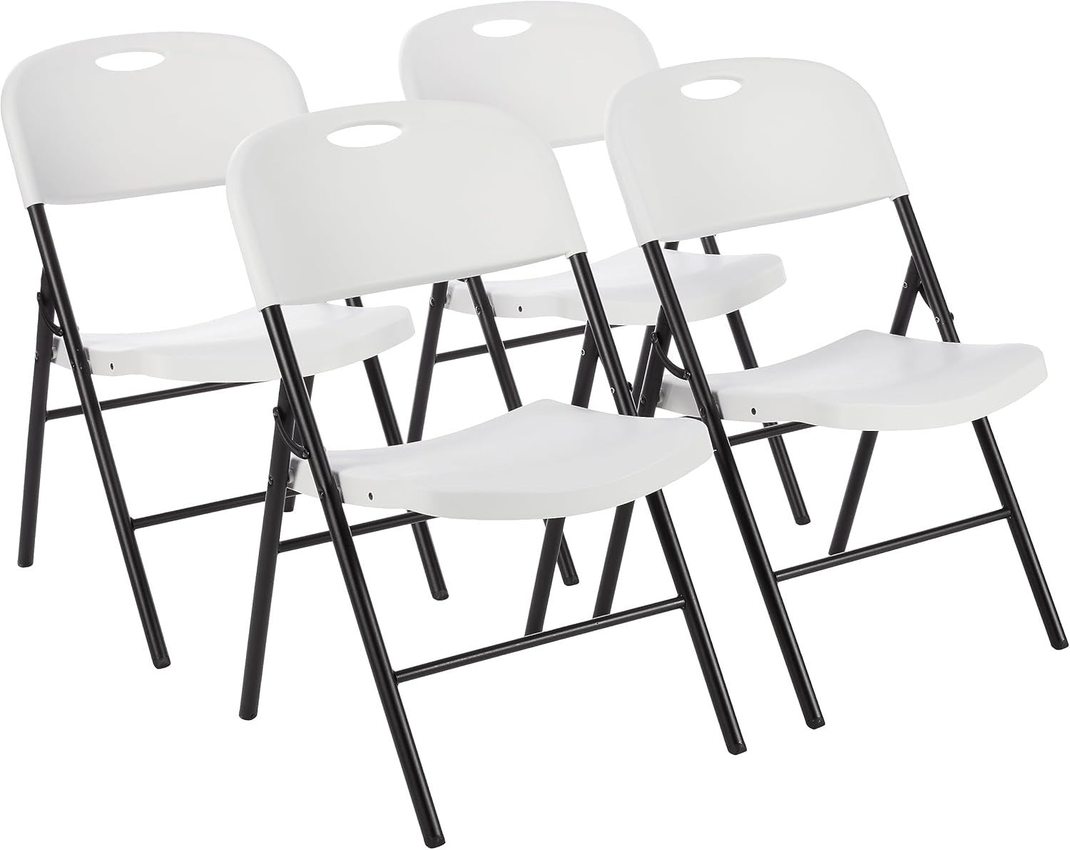 Set of 4 Folding Chairs Heavy Duty Indoor Outdoor 158kg