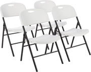 Set of 4 Folding Chairs Heavy Duty Indoor Outdoor 158kg