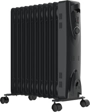 2500W Oil Filled Radiator Heater Portable Electric 3 Heat Settings Thermostat