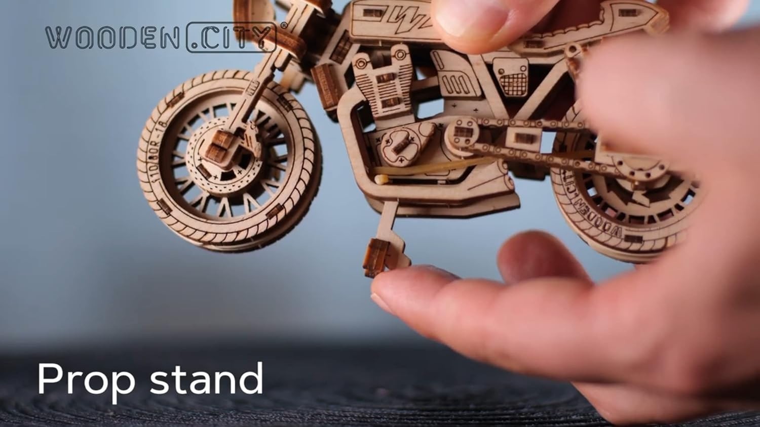 Wooden Cafe Racer 3D Puzzle Kit – 1:16 Model, Great Gift for Adults