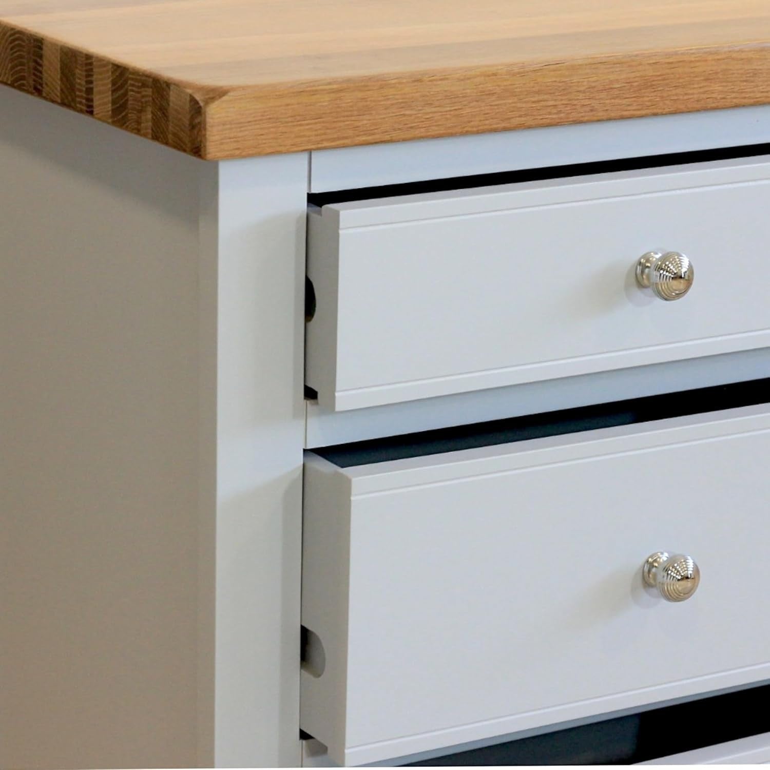 6 Drawer Chest Grey Wood Storage Unit Oak Top Dresser Bedroom Organiser