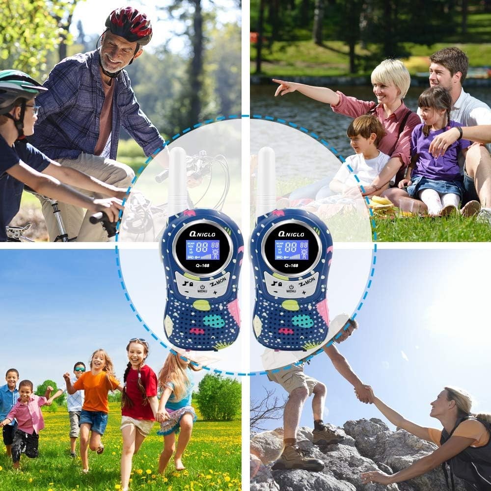 Kids Rechargeable Walkie Talkies 3 Pack 2 Mile Range VOX PMR 8 Channel