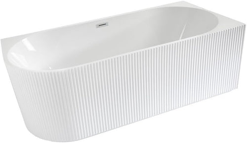 White Right Hand Fluted Corner Bath 1700x800mm White Overflow
