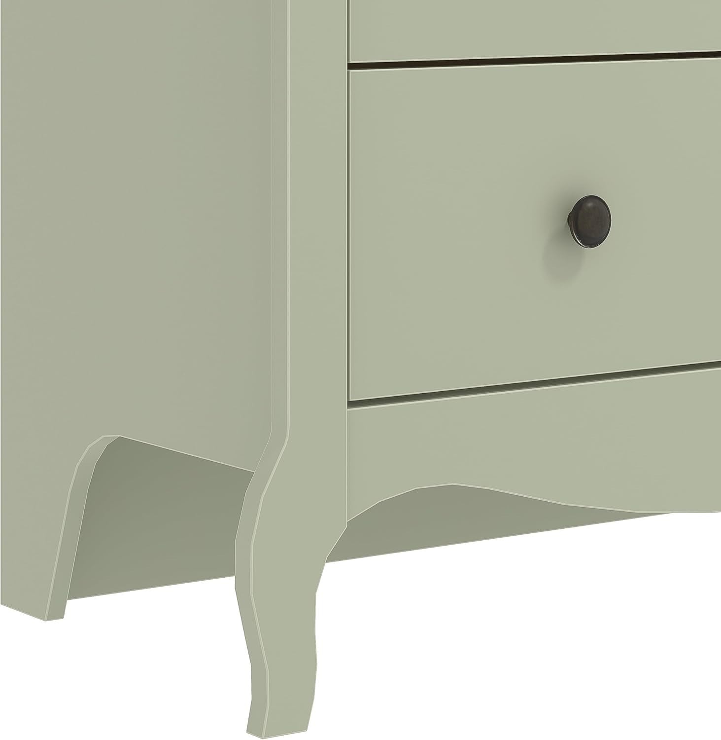 Sage Green 5 Drawer Chest Storage Cabinet Hallway Bedroom Modern Slimline