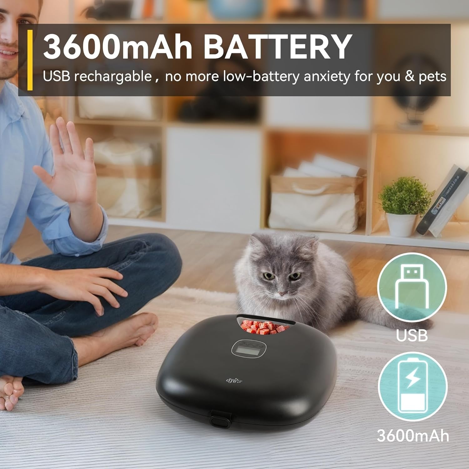 Automatic Wet Cat Feeder 6 Meal Food Dispenser Timer Ice Pack Bowl