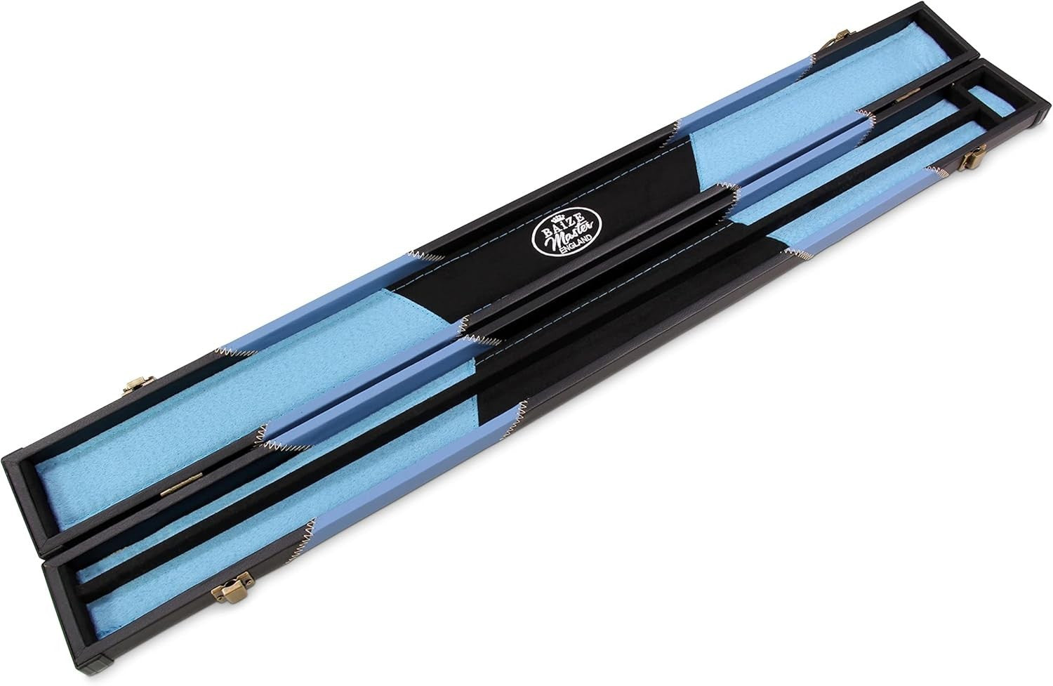 Deluxe 2 Piece Snooker Pool Cue Case Centre Joint Hard Shell Blue