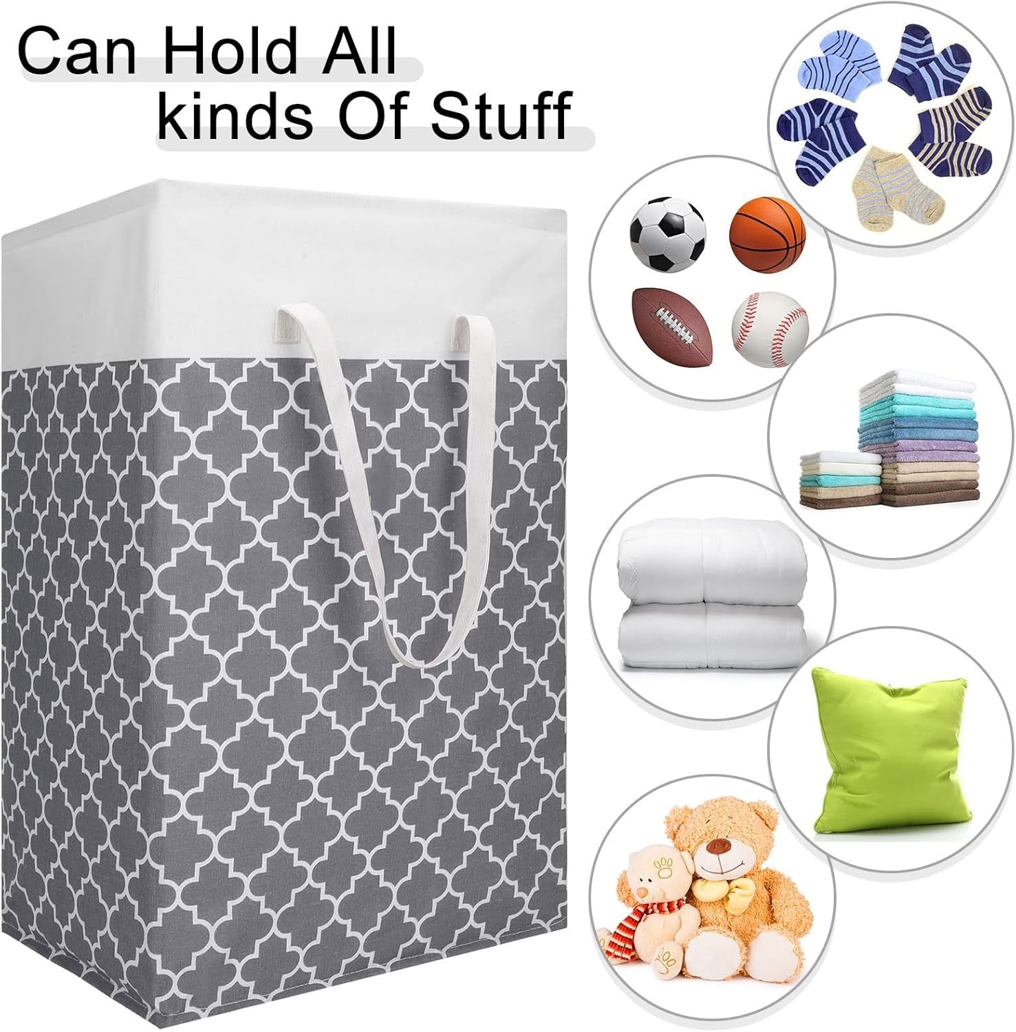 6pcs Foldable Laundry Hampers Waterproof Baskets with Handles for Bedroom Toy