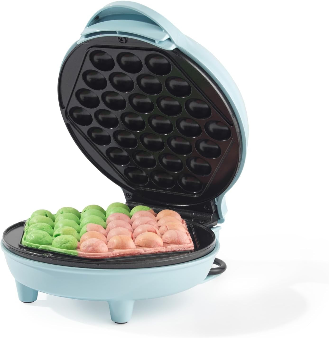 Bubble Waffle Maker Hong Kong Egg Waffle 18cm Non Stick Blue