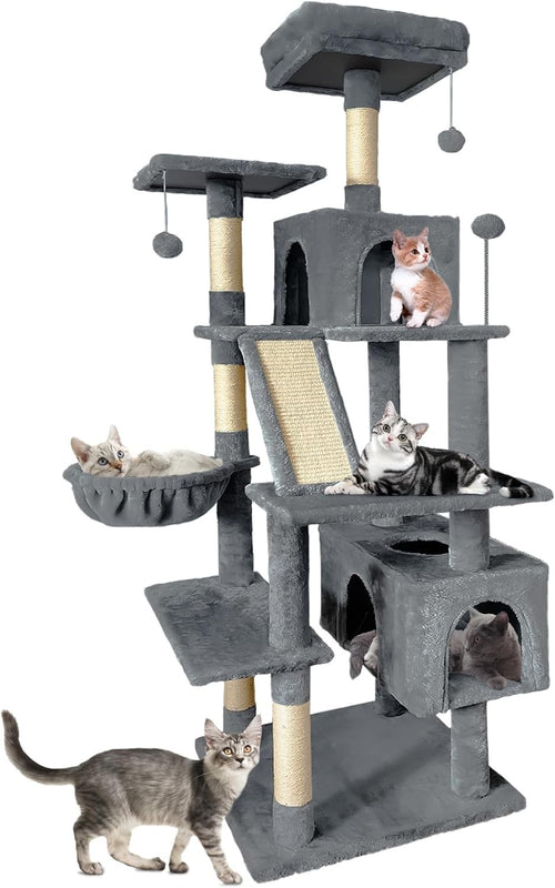 Large Cat Tree Tower 177cm Multi Level Condo Hammock Sisal Scratching Posts