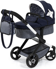 Dolls Pram Pushchair Carrycot Set Adjustable Handle Tall Toy Buggy 6+