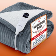 Electric Heated Blanket Throw 130x160cm Soft Flannel 6 Heat Settings Timer