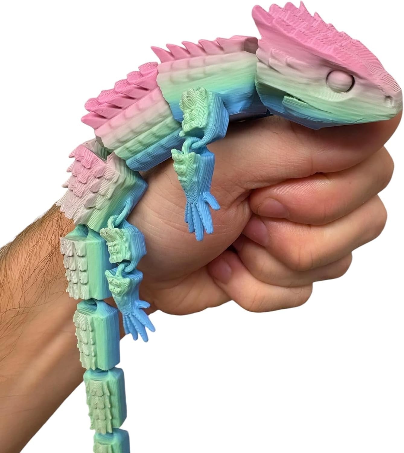 Pastel Rainbow Lizard Fidget Articulated Sensory Stress Toy