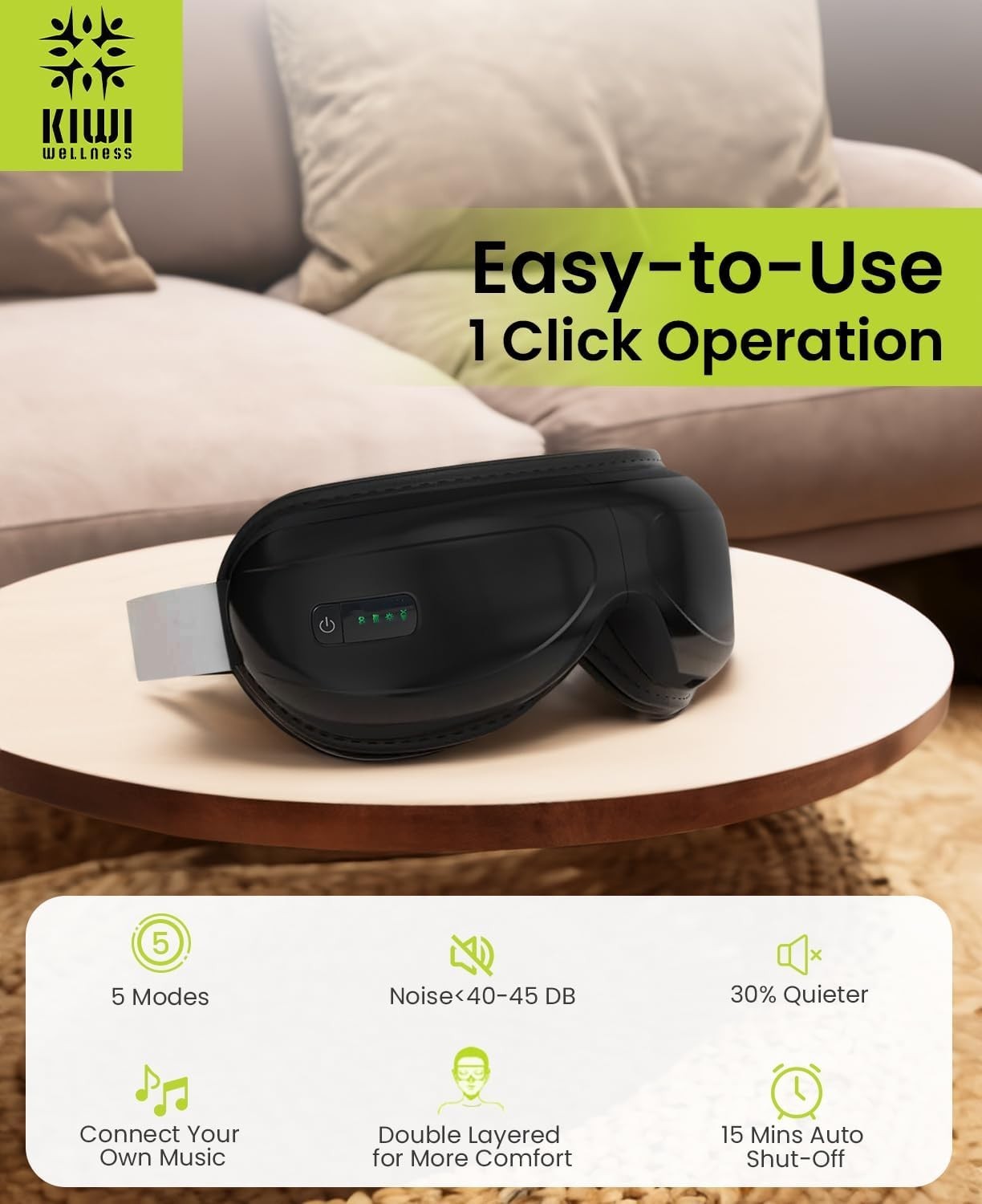 Heated Eye Massager Bluetooth Foldable Migraine Relief
