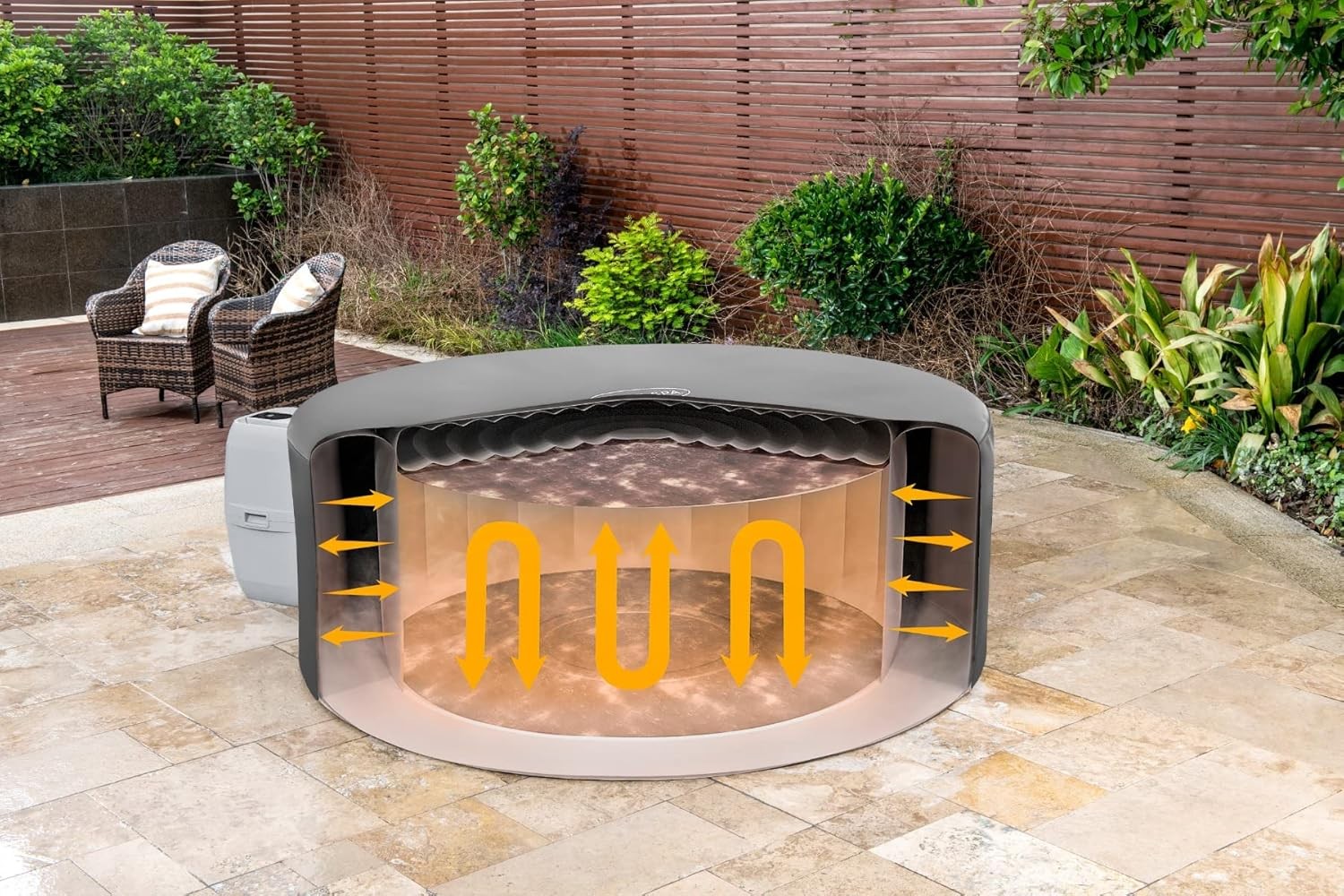XL Round Hot Tub Thermal Cover 216cm Energy Saving Insulated UV Resistant