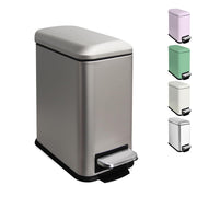 5L Bathroom Pedal Bin Soft Close Stainless Steel Grey