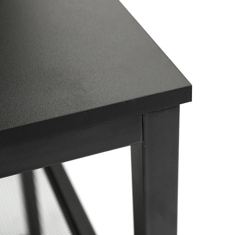 140cm Computer Desk with Storage Shelves Modern Home Office Table Black
