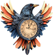 3D Wooden Crow Clock Kit – DIY Wall Clock with Pendulum & Chime