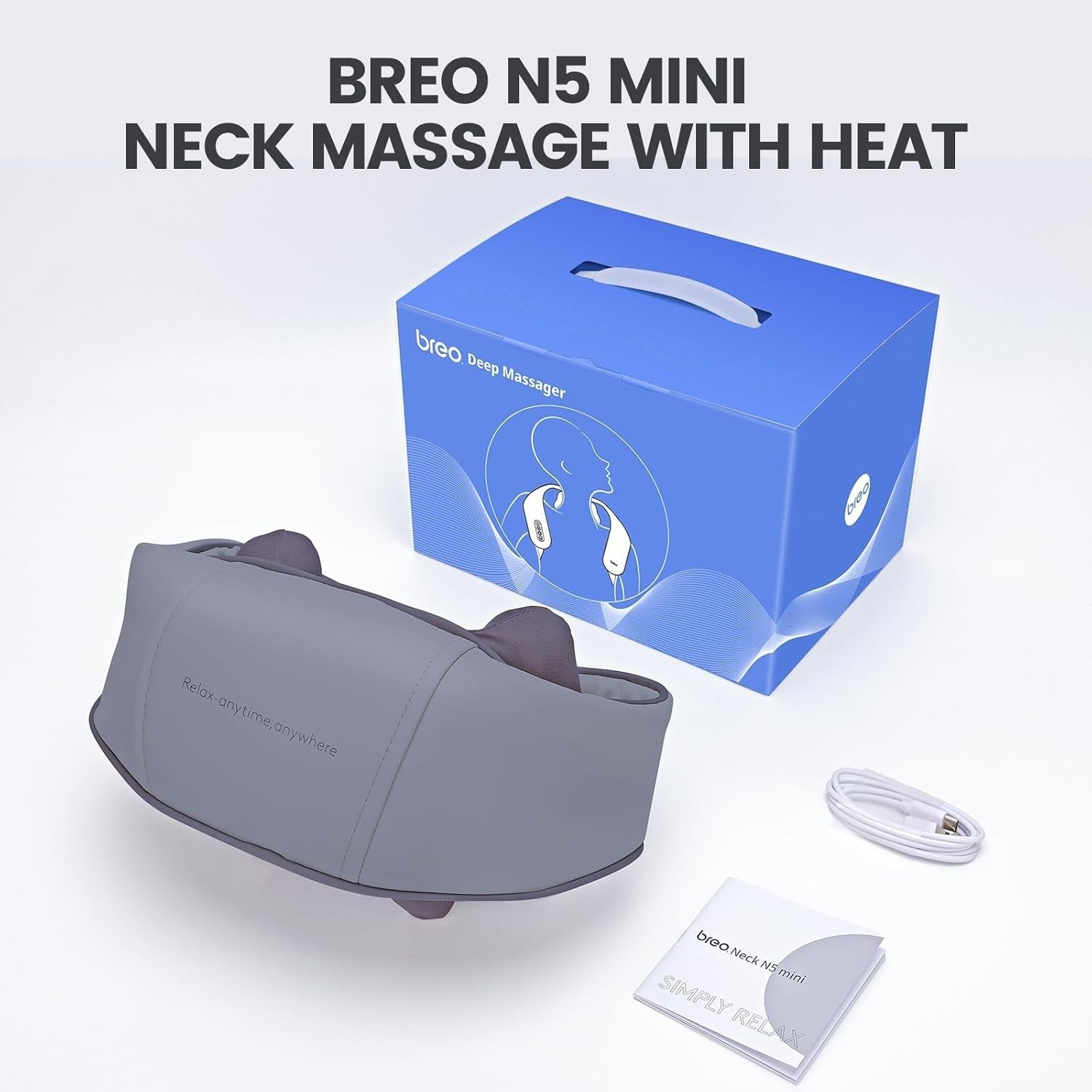 Heated Neck & Shoulder Massager Deep Tissue Shiatsu Pain Relief Pillow