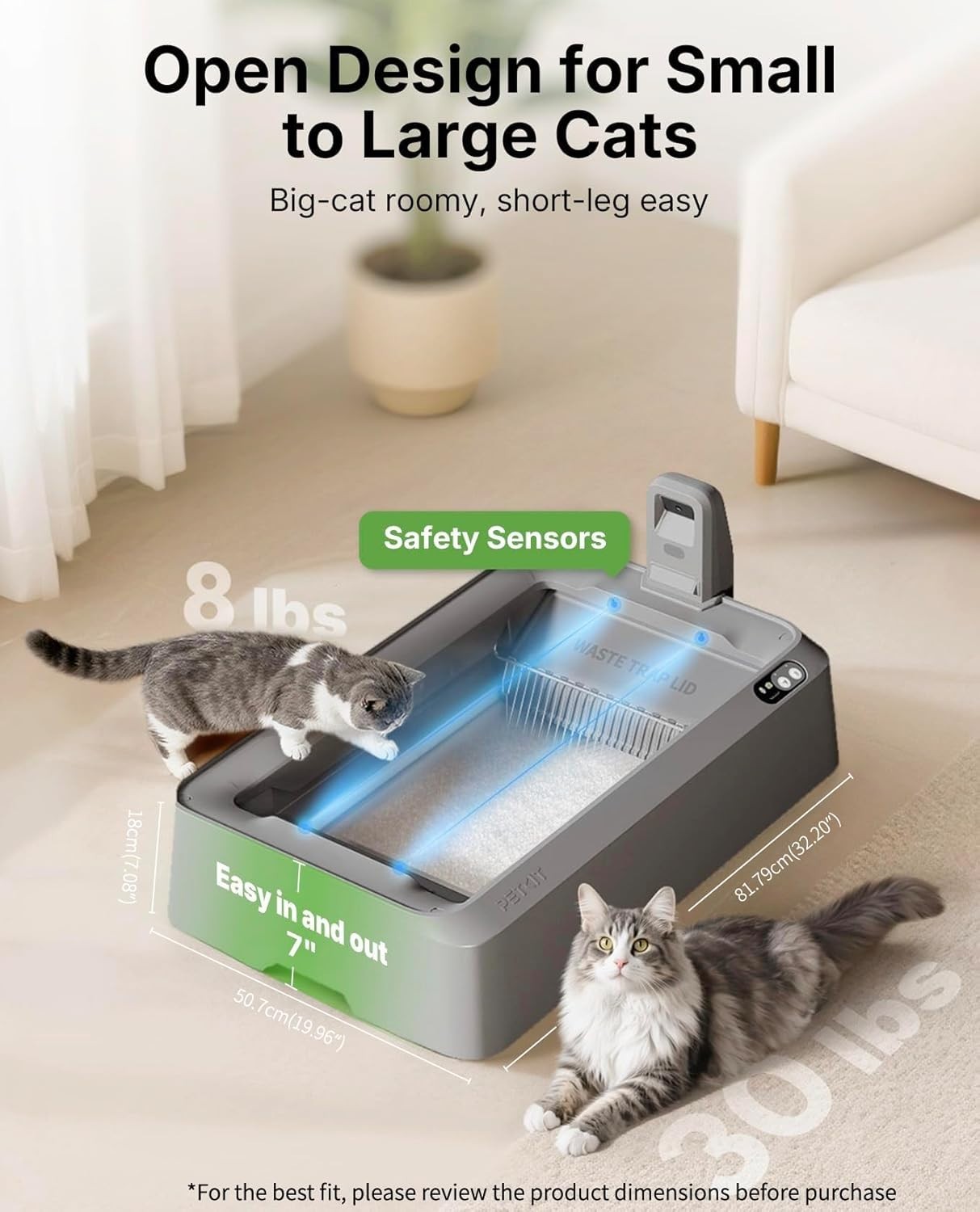 AI Camera Self Cleaning Cat Litter Box Crystal Litter App Control
