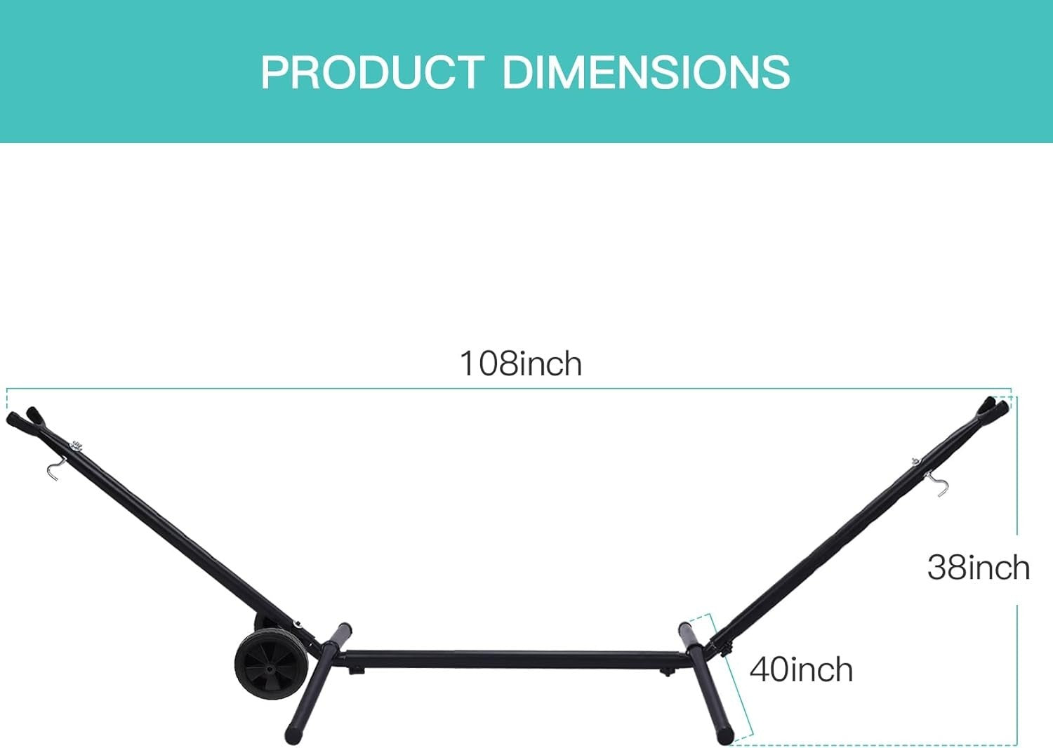 Double Hammock with Stand & Wheels | 2 Person 450lb Capacity | Outdoor Bed