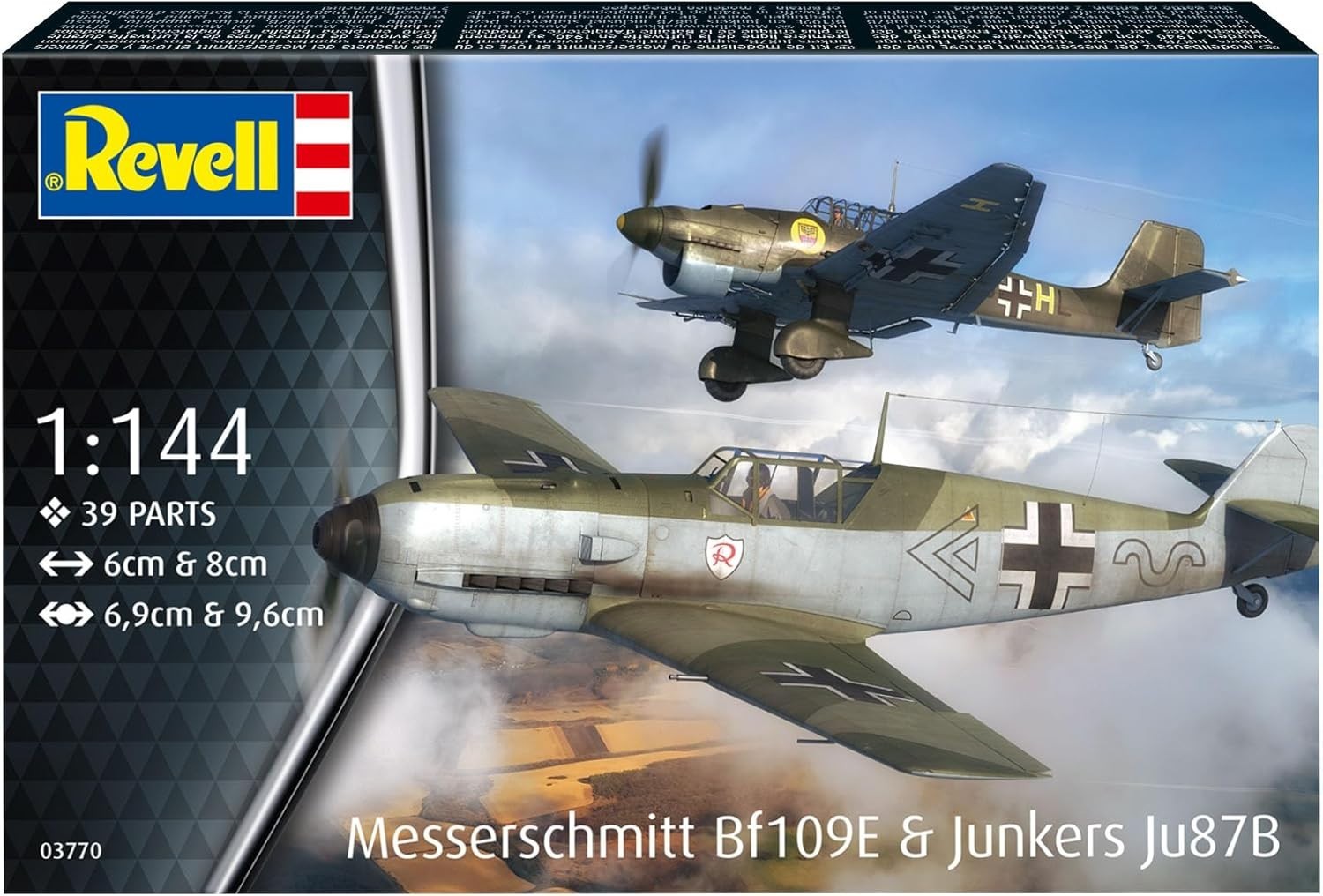 1:144 Scale Messerschmitt Bf109E & Junkers Ju87B Stuka Military Model Kit