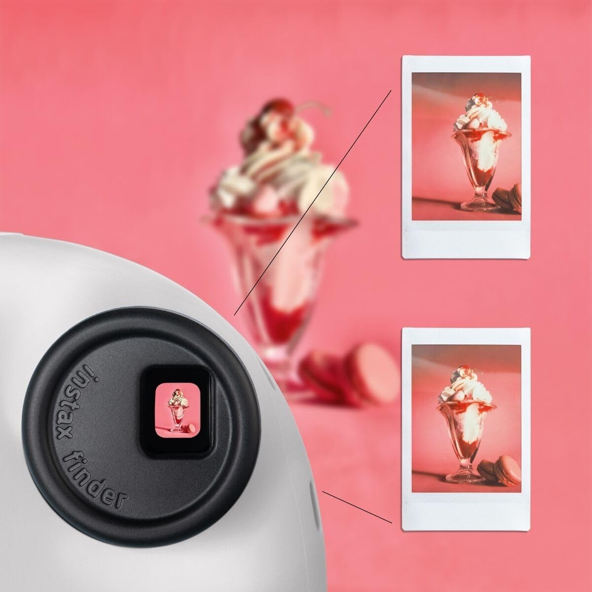 Mini Instant Camera Clay White Selfie Mirror Auto Flash Photo Printer