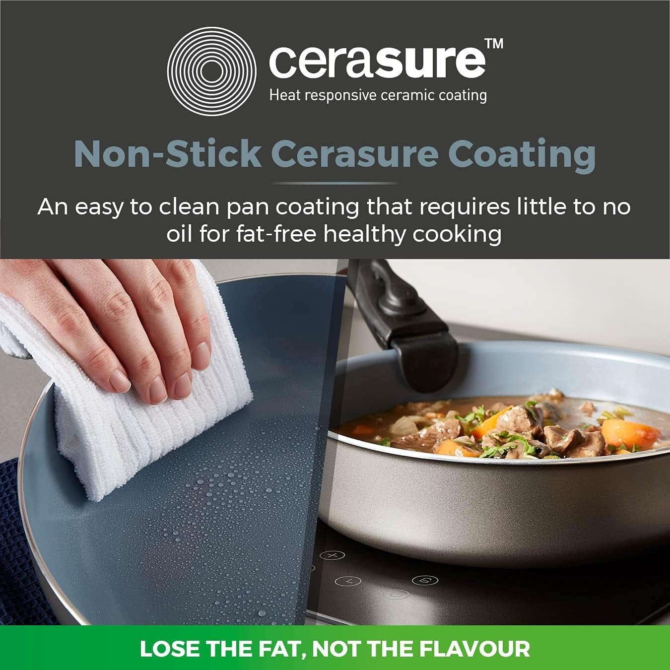 13pcs Ceramic Non-Stick Cookware Set – Stackable Pans with Detachable Handle