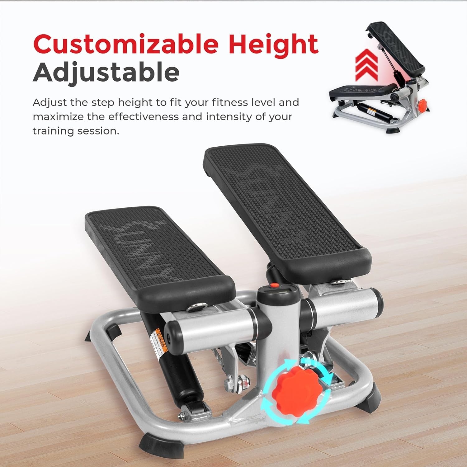 Mini Stepper Exercise Machine Cardio Twisting Stepper Resistance Bands