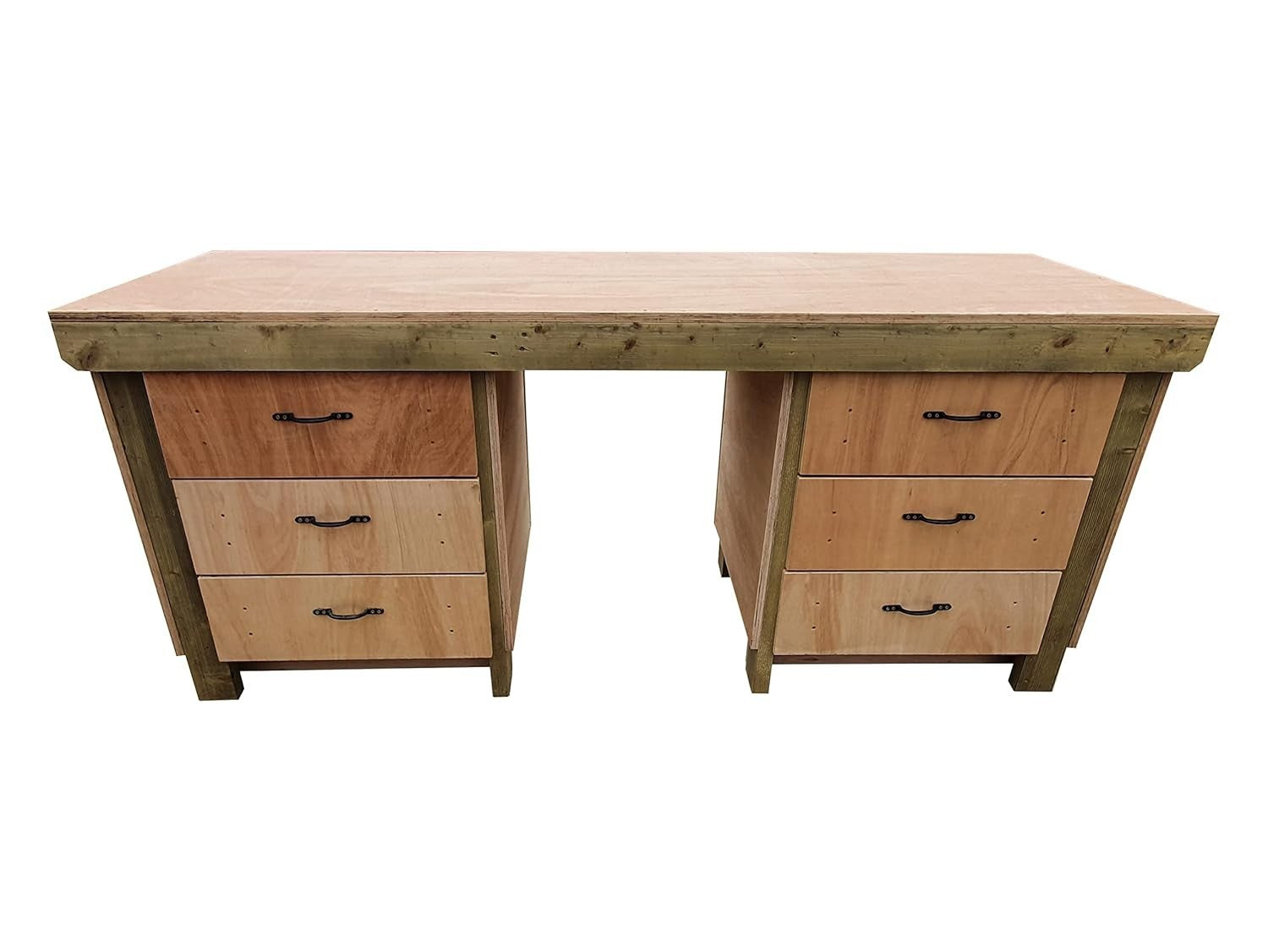 7ft Heavy Duty Wooden Workbench with Drawers & Lockable Cupboard – 18mm Top