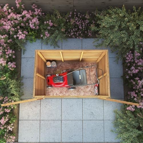 Wooden Garden Shed 5x3ft Overlap Pent Roof Lawnmower Storage