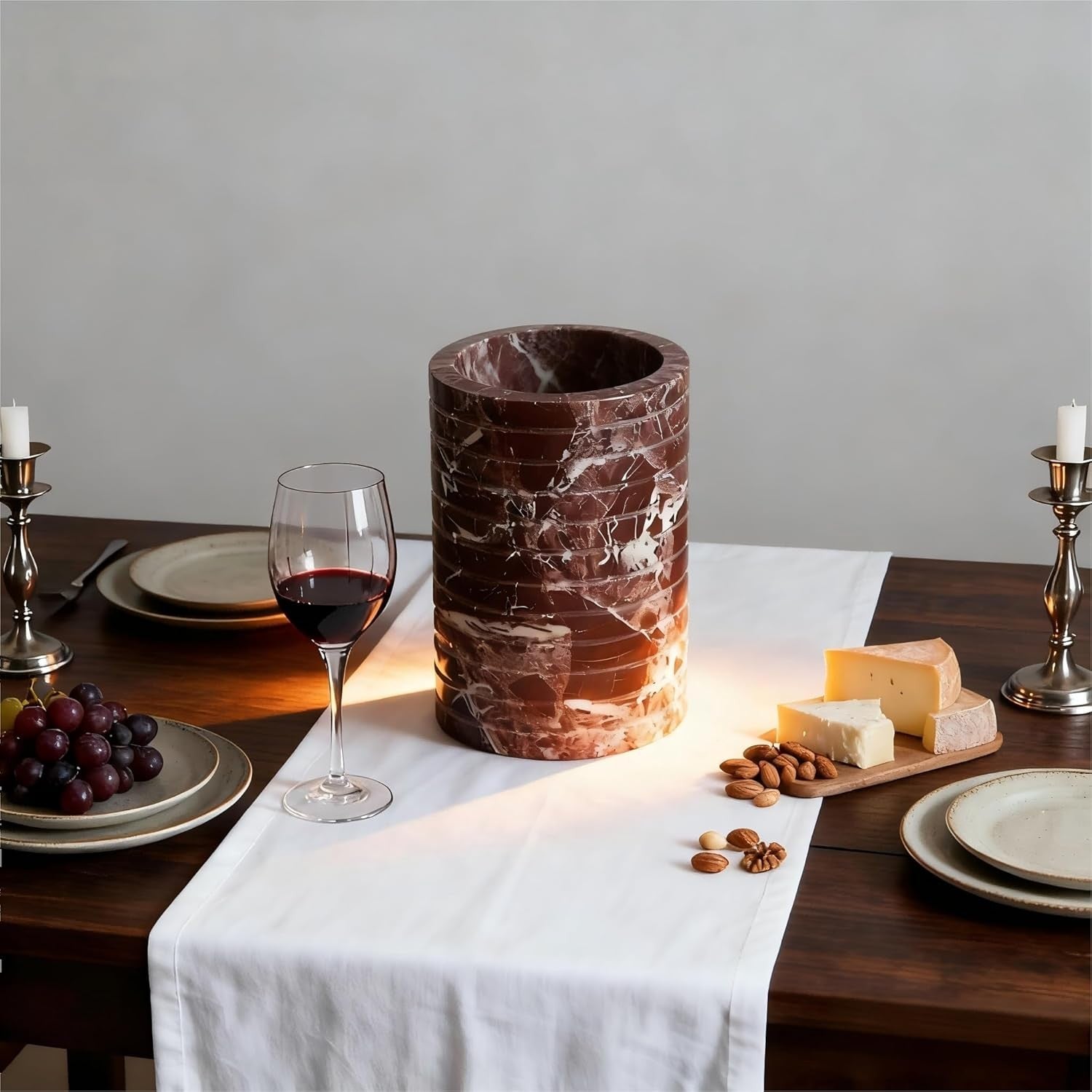 Marble Wine Chiller Bucket 750ml Champagne Cooler Keeps Bottles Cold