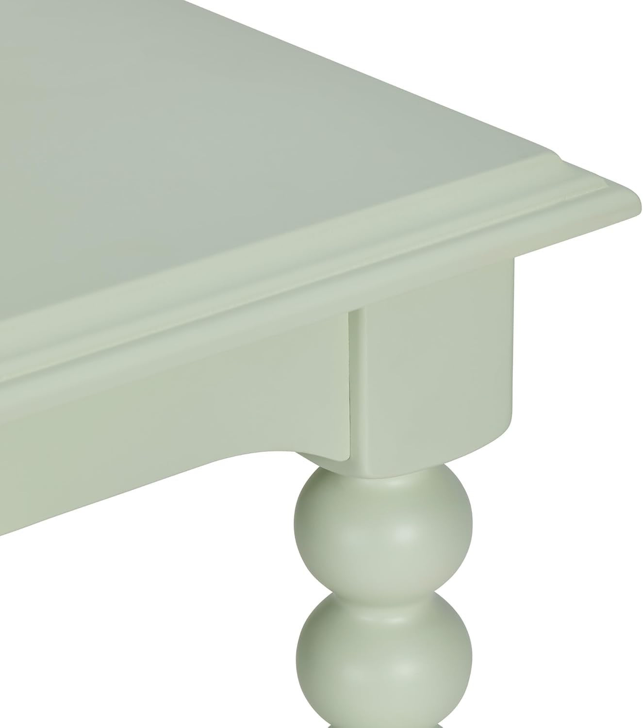 Slimline Hallway Console Table with Bobbin Legs, Pale Olive, Small 34x85x76cm