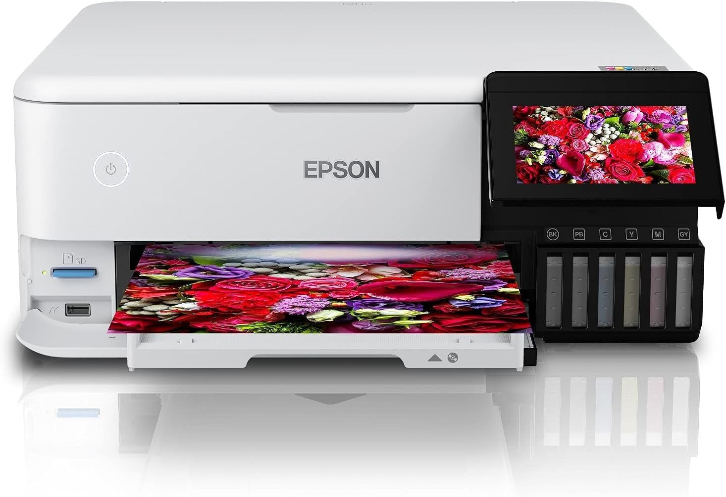 White A4 Wi-Fi Photo Ink Tank Printer with 2 Years Ink & Photo Black