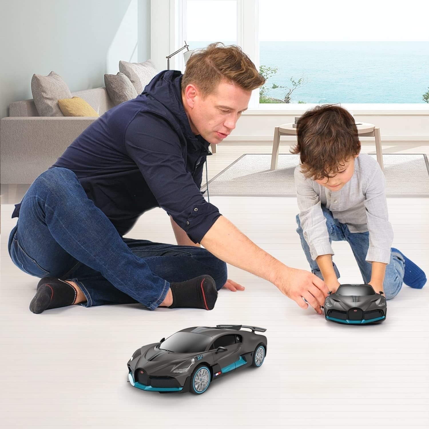 1:24 RC Sports Car, Remote Control Model Toy for Kids & Adults with LED Lights