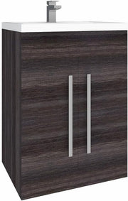600mm Grey Floor Standing Vanity Unit with Basin Sink & Bathroom Storage