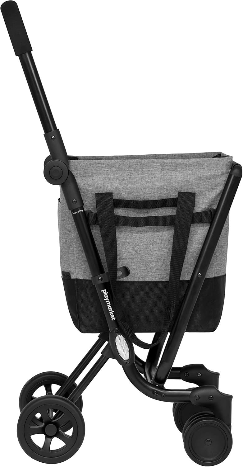 Foldable Black-Grey Shopping Trolley Cart 40L Waterproof Removable Bag